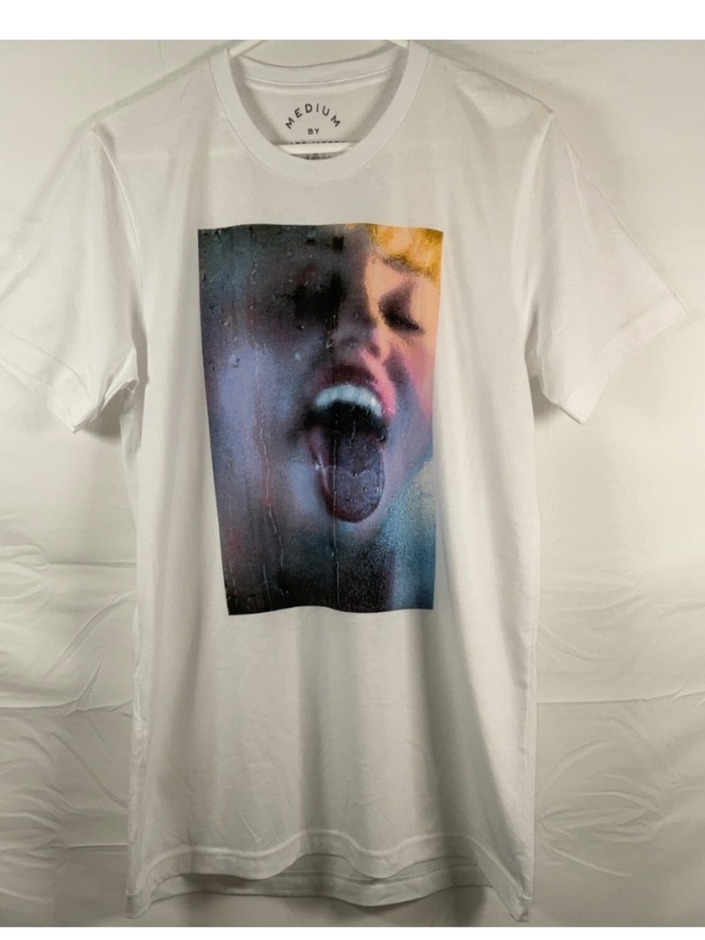 Marc Jacobs White Graphic Short Sleeve Tee with Multicolor Photo Print - Picture 1 of 3